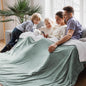 Bedsure GentleSoft Sherpa Fleece Oversized Cal King Blankets for Bed - Thick and Warm Throw for Women and Men, Soft Fuzzy Plush Large Blanket for Winter, Sage Green, 112x98 Inches