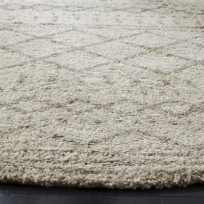 SAFAVIEH Arizona Shag Collection 3' Round Ivory/Beige ASG741A Moroccan Non-Shedding Living Room Bedroom Dining Room Entryway Plush 1.6-inch Thick Area Rug
