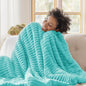 Bedsure GentleSoft Blue Fog Fleece Blanket for Couch - Cozy Soft Blankets for Women, Cute Small Throws for Girls, 50x60 Inches