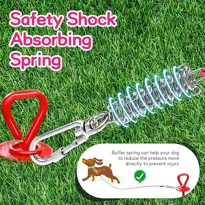 Heavy Duty Dog Tie Out Run Cable - 50 ft Long Leash with Durable Carabiner, Chew Proof for Large Dogs & Yard Use-Mewly Pet