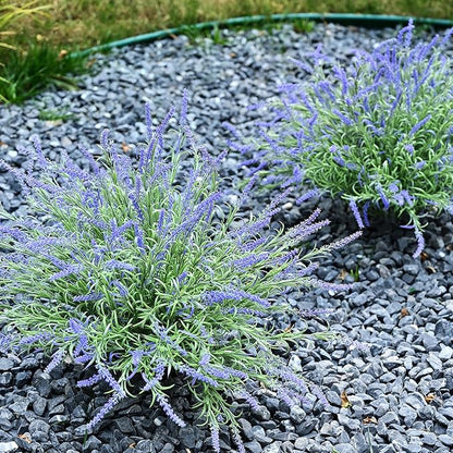 UV-Resistant Artificial Lavender Flowers – Certified Fade-Proof Outdoor Decor – Realistic Purple Fake Plants Faux Greenery for Patio, Garden, and Landscaping