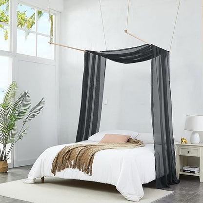 Warm Home Designs 30 Feet Long Sheer Black Window Scarf. These XXL Length Valance Window Scarves 54 X 360 Inches in Size. Great as Bed Canopy or Wedding Arch Draping Fabric. AM Black 360"