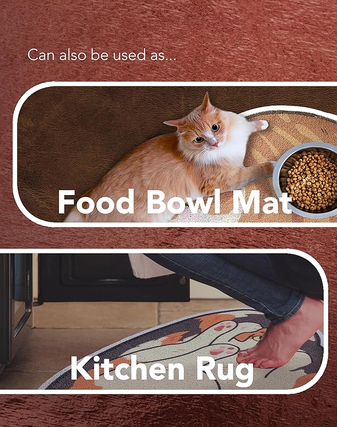 Lukamoo® Cute Cat Litter Mat (30’’x20’’), Large/L, for Kitty Litter & Cute Cat Litter Box, Litter Trapping Mat (Tuxedo)-Mewly Pet