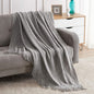 BOURINA Light Grey Throw Blanket 60x80 Inches Throw Textured Solid Soft Sofa Throw Couch Knitted Decorative Blanket