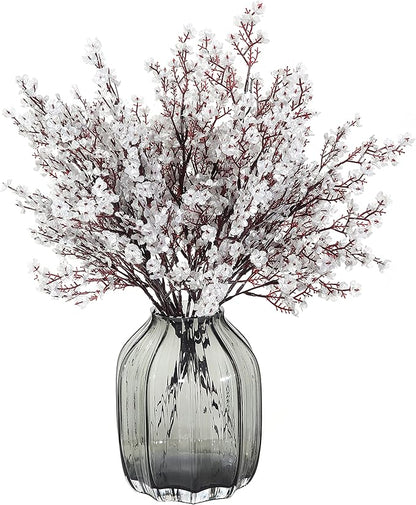 JAKY-Global Babys Breath Fabric Cloth Artificial Flowers 12 Bundle European Fake Silk Plants Decor Wedding Party Decoration Bouquets Real Touch DIY Home Garden (Silver 12pcs)