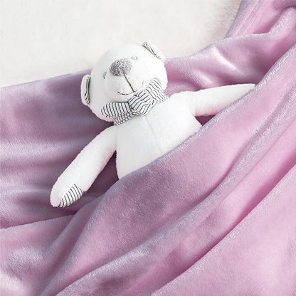 Bedsure GentleSoft Bedding Fleece Blanket for Girls and Boys - Soft Cozy Cute Small Throw Blankets for Travel, 43x55 Inches, Lilac