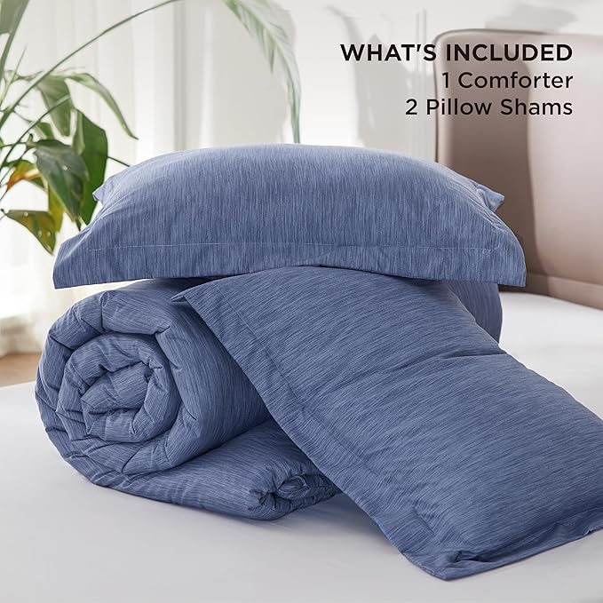 Bedsure California King Comforter Set - Infinity Blue Soft Bedding for All Seasons, Cationic Dyed Bed Set, 3 Pieces, 1 California King Size Comforter (104"x96") and 2 Pillow Shams (20"x36"+2")
