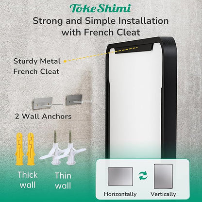 TokeShimi Black Bathroom Mirror 22x30,HD Tempered Glass,Matte Black Bathroom Vanity Mirror for Over Sink,Seamless Aluminum Framed Mirror Wall(Horizontal/Vertical)