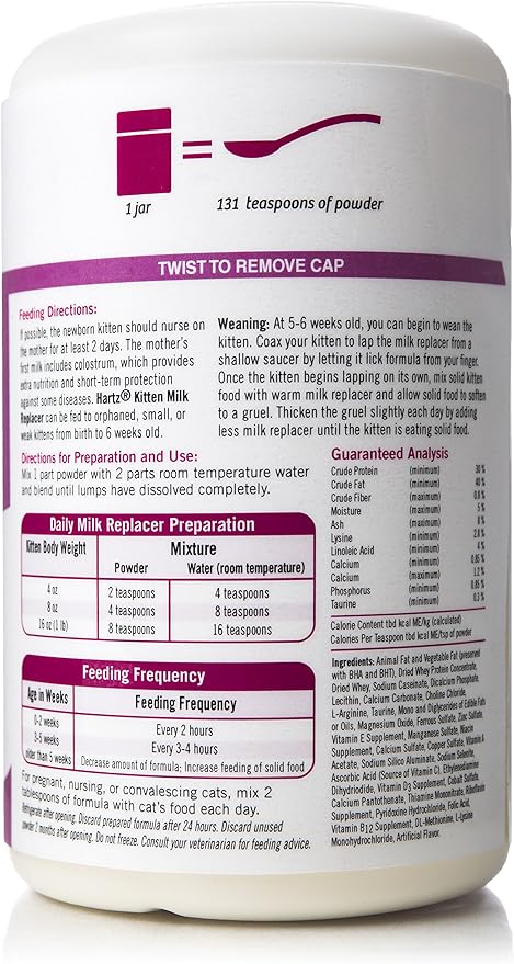 Hartz Powdered Kitten Milk Replacer Formula - 11Oz-Mewly Pet