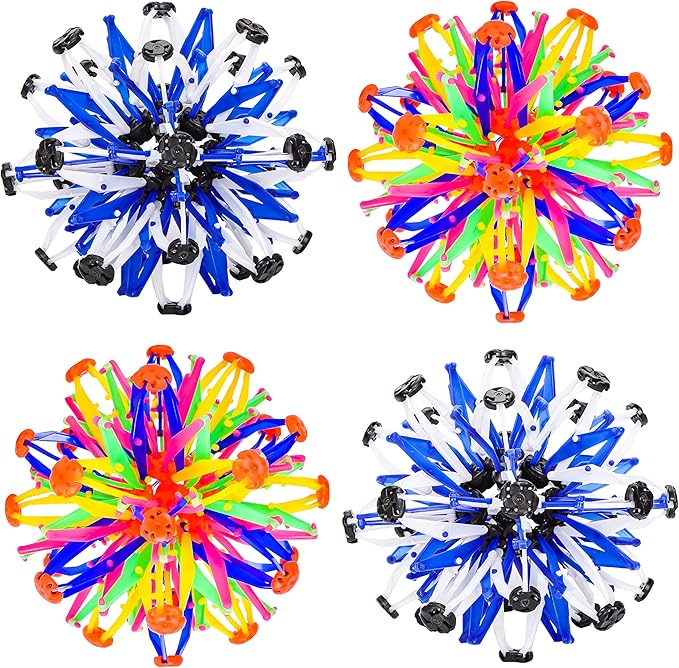 2Pcs Colorful Sphere Expandable Breathing Balls Fidget Toy-Great Anxiety Stress Reliever,Collapsible Expanding Magic Ball Toys for Kids & Adults Mindfulness Meditation Practices , Yoga -ADHD-Mewly Pet