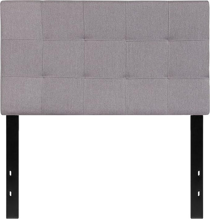 Flash Furniture Bedford Tufted Upholstered Twin Size Headboard in Light Gray Fabric