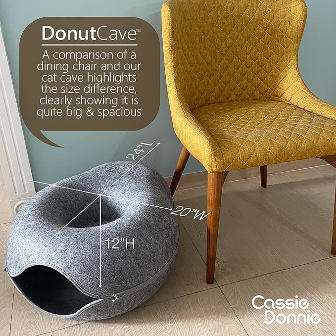 Premium Cat Bed caveTunnel Hiding Places for Indoor Cats(Large) Houses & Condos. Washable100% Nontoxic Eco-Friendly. Spaciousfor 2 Cats-Mewly Pet
