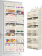 Over The Door Organizer Multi Pocket,5 Tier Large Hanging Shelf for Storage Kids Toys, Diapers, Clothes,Yarn,Heavy Duty Behind Door Storage for Bedroom Bathoom Nursery Closet Pantry,Beige