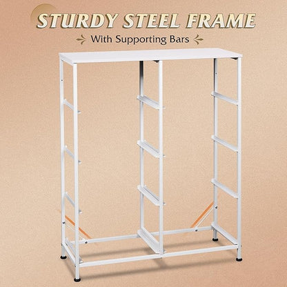 WLIVE Fabric Dresser for Bedroom, Tall Dresser with 8 Drawers, Storage Tower with Fabric Bins, Double Dressers, Chest of Drawers for Closet, Playroom, Dormitory, White