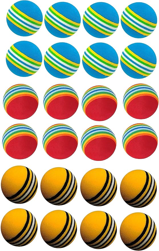 24 Pcs Colorful Soft Foam Rainbow Play Balls for Pet Dog and Cat (42cm) Ethylene Vinyl Acetate-Mewly Pet