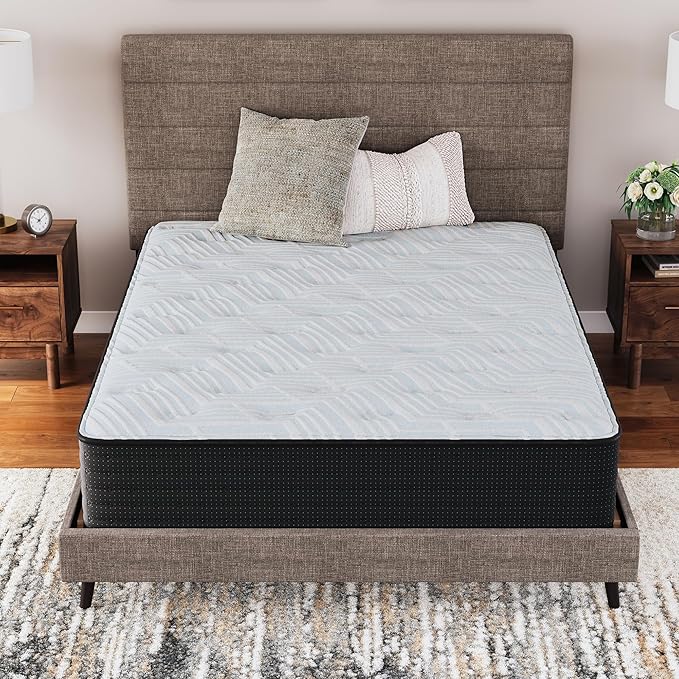 Signature Design by Ashley Queen Size Palisades 14 Inch Plush Hybrid Mattress with Quick Response Gel Memory Foam, Fiberglass Free, Mattress In A Box