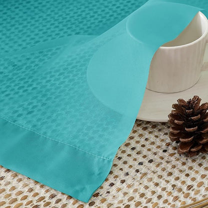Aiyufeng Turquoise Sheer Curtains 96 Inches Long 2 Panels Set, Light Filtering Soft Airy Voile Rod Pocket Turquoise Sheer Window Drapes for Bedroom Living Room, Each 42Wx96L Inches