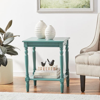Decor Therapy Accent Table with Storage, Casual Style, Modern End Table, Sturdy, Blue Gray - (24" x 19.5" x 15.75")