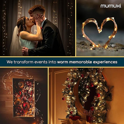 MUMUXI 24 Pack 7.2ft Fairy Lights Battery Operated String Lights, 20 Mini Battery Powered LEDs for Centerpiece Table Decorations, Wedding Party Bedroom Mason Jar Christmas, Warm White
