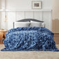 Bedsure GentleSoft Sherpa Fluffy Blanket Queen Size for Bed - Fleece Warm and Cozy for Women Gift, Plush & Fuzzy Faux Fur Christmas Blanket for Couch, Sofa Decor, Tie Dye Design, Indigo, 90x90 Inches