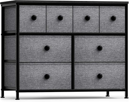Sorbus Dresser with 8 Drawers - Chest Clothing Organizer Unit with Steel Frame Wood Top Knob Handle Easy Pull Fabric Bins - Large Storage Furniture for Bedroom, Hallway, Living Room, Nursery & Closet