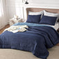 Bedsure Full Comforter Set - Cooling and Warm Bed Set, Navy Blue Reversible Bedding for All Season, 3 Pieces, 1 Full Size Comforter (82"x88") and 2 Pillow Cases (20"x26")