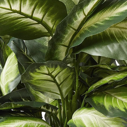 Nearly Natural 22IN Artificial Triple Golden Dieffenbachia Plant with Decorative Wood Planter, Faux Plant for Indoor Home Décor