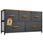 DWVO Dresser for Room with 5 Drawers - Fabric Storage Tower, Long Fabric Dresser, Organizer Unit for Closet, Hallway