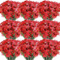 Lyrow 100 Bundles Violet Artificial Flowers, UV Resistant Faux Flowers Outdoor, Faux Silk Flowers, Fake Violet Flowers Bulk for Front Porch Hanging Garden Courtyard Farmhouse Home(Red)