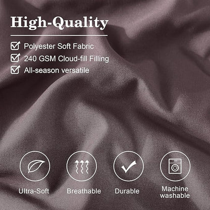 Monbix King Size Comforter Set - 7 Pieces Bed in a Bag King, ltalian Plum Bedding Sets with Comforter, All Seasons Down Alternative Comforter Bed Set with Sheets, Pillowcases & Shams