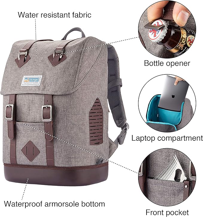 Kurgo Dog Carrier Backpack for Small Pets - Dogs & Cats | Cat | Hiking or Travel | Waterproof Bottom | K9 Ruck Sack (Heather Black)-Mewly Pet