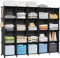 HOMIDEC 20 Black Cube Storage Organizer, Modular Storage Shelf with Hammer, Cubes Storage Bin Cabinet Closet Bookshelf for Living Room, Bedroom, Office, Each Cube Size 11.8 x 11.8 inch