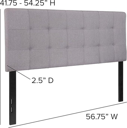 Flash Furniture Bedford Tufted Upholstered Full Size Headboard in Light Gray Fabric