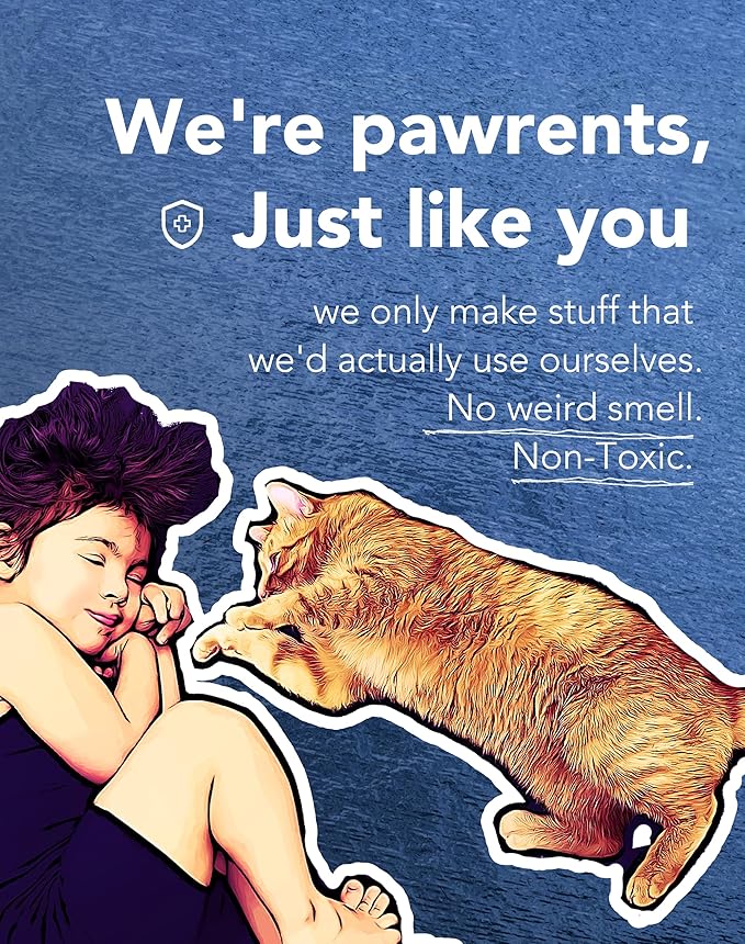 Lukamoo® Cute Cat Litter Mat (30’’x20’’), Large/L, for Kitty Litter & Cute Cat Litter Box, Litter Trapping Mat (Brown Tabby)-Mewly Pet