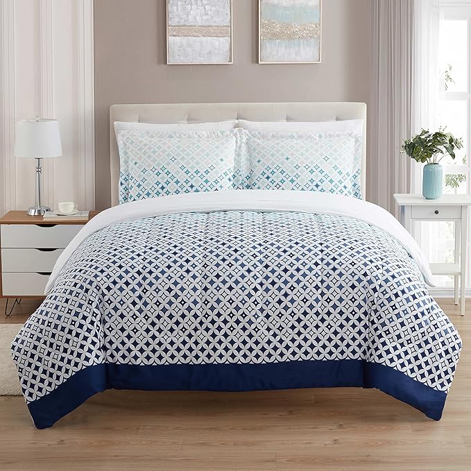 Sweet Home Collection 5 Piece Comforter Set Bag Solid Color All Season Soft Down Alternative Blanket & Luxurious Microfiber Bed Sheets, Genova, Twin