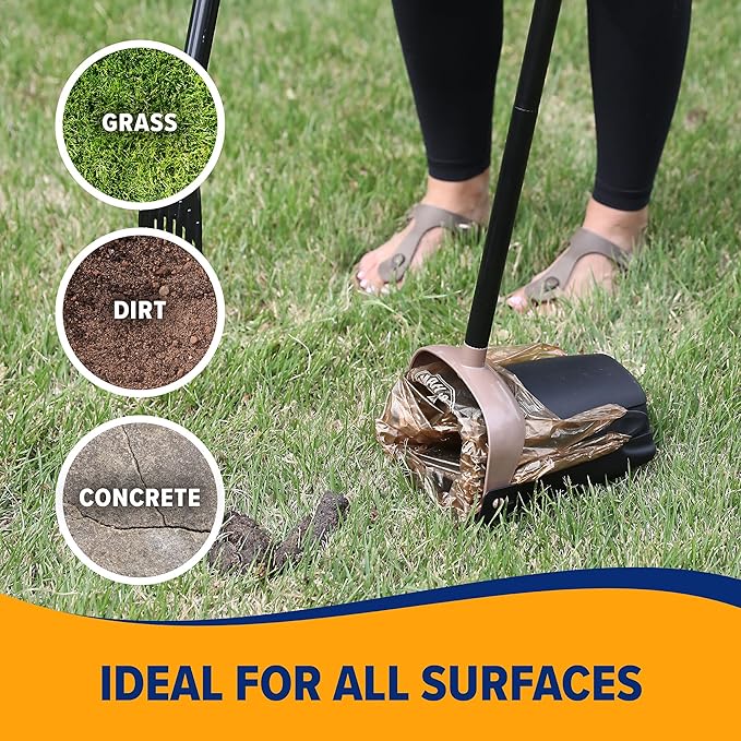 Arm & Hammer Dog Pooper Scooper Swivel Bin & Rake, Poop Scoop for Dogs, Black (2 Heavy Duty Scented Waste Bags Included)-Mewly Pet