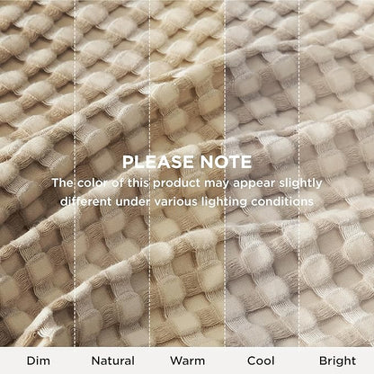 Bedsure Cooling Cotton Waffle Oversized King Blanket - Lightweight Breathable Blankets Rayon Derived from Bamboo for Hot Sleepers, Luxury Throws for Bed and Sofa, Taupe, 120x96 Inches