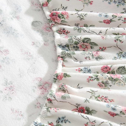 Laura Ashley - Flannel Sheets King Size, Anti-Pilling & Wrinkle Resistant Cotton, Touchably Soft for All-Season Comfort - Bed Sheets with Matching Pillowcases & Fitted Sheet (Le Fleur Pink)