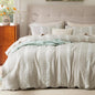 Bedsure Waffle Weave Duvet Cover King - 100% Cotton Boho Duvet Cover with 2 Pillowcases - Linen Color Textured Comforter Cover with Zipper Closure (King, 104"x90")