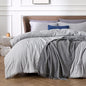 Bedsure Full Comforter Set - Grey Soft Bedding for All Seasons, Cationic Dyed Bed Set, 3 Pieces, 1 Full Size Comforter (82"x86") and 2 Pillow Shams (20"x26"+2")