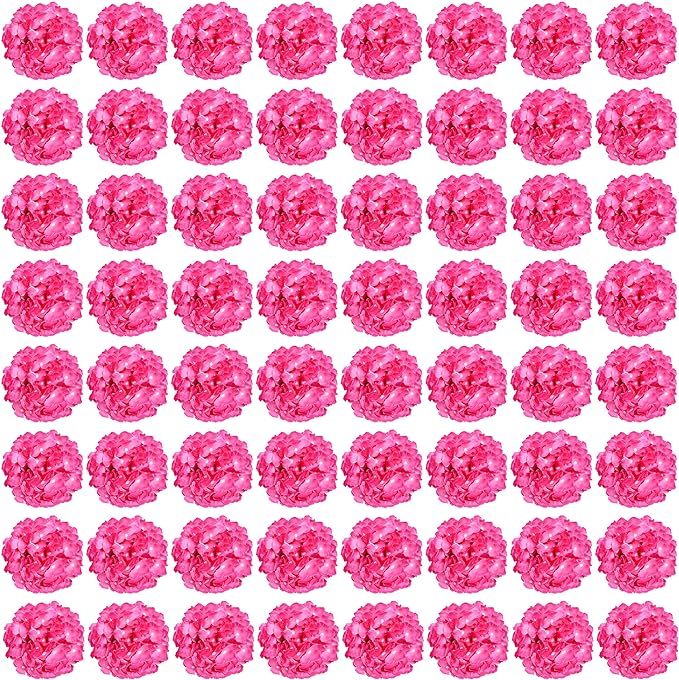 Auihiay 64pcs Hydrangea Artificial Flowers, Rose Red Artificial Hydrangea Flowers, Silk Hydrangea Heads with Stems for Garden, Home Party Baby Shower DIY Wedding Centerpiece (Rose Red)