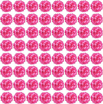 Auihiay 64pcs Hydrangea Artificial Flowers, Rose Red Artificial Hydrangea Flowers, Silk Hydrangea Heads with Stems for Garden, Home Party Baby Shower DIY Wedding Centerpiece (Rose Red)