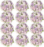 Tigeen Artificial Flowers Artificial Peonies Silk Flowers Faux Peony Fake Peony Silk Hydrangea Bouquet for Wedding Table Centerpiece Floral Vase Decor(Light Purple,12 Bundles)