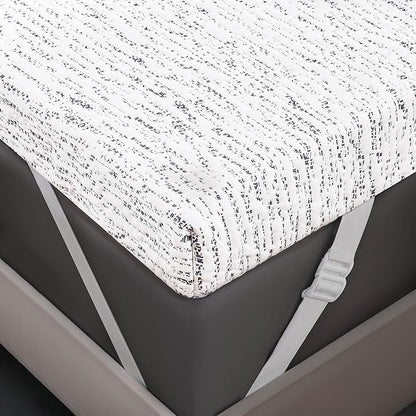 Subrtex Mattress Topper Cover Full Size 3 Inch (Only Cover) Mattress Topper Protector Bedding Removable Encasement with Zipper Closure