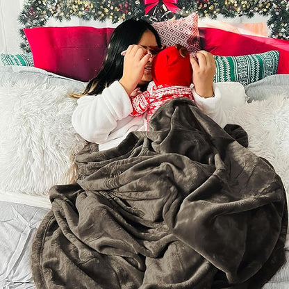 Bedsure GentleSoft Fleece Throw Blanket Brown - 300GSM Blankets for Couch, Sofa, Bed, Soft Lightweight Plush Cozy Throws for Toddlers, 50x60 inches