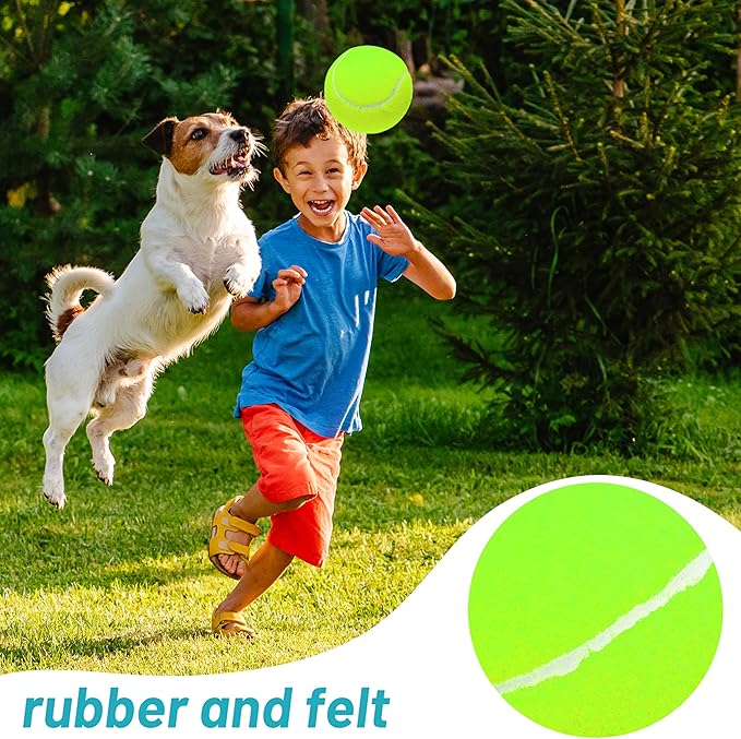 Large Dog Tennis Balls, 4 inch Interactive Big Dog Toy Ball for Small Medium Large Dogs, 4-Pack Dog Toys for Outdoor/Indoor Sports, Fetch, Training & Play-Mewly Pet