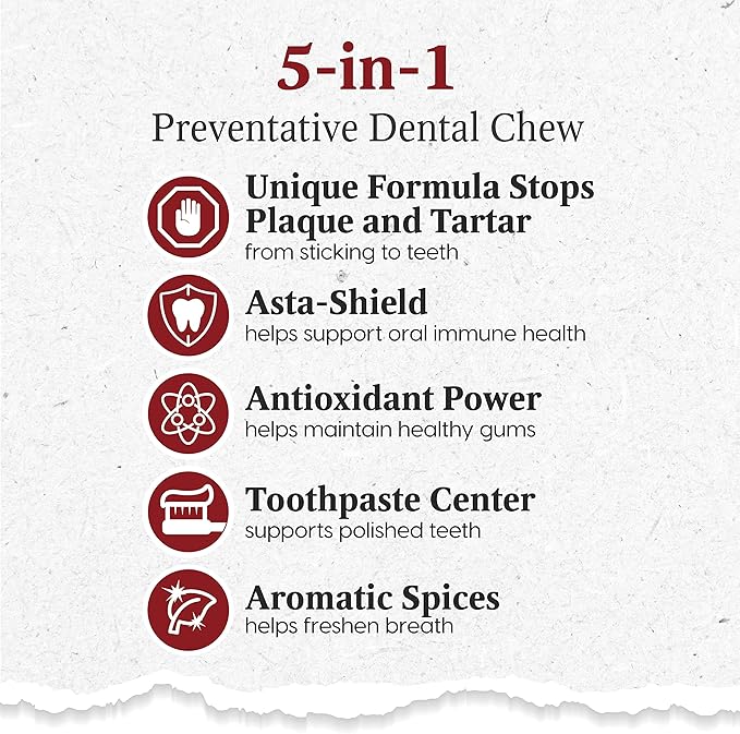 Ark Naturals Protection+ Brushless Toothpaste – Large Breeds, 18oz Bag – Dog Dental Chew with Toothpaste Center – Prevent Plaque & Tartar and Freshen Breath with Dental Chews for Dogs-Mewly Pet