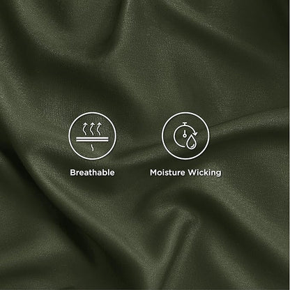 Bedsure Full Size Bed Sheets, Cooling Sheets, Rayon Derived from Bamboo, Breathable & Soft, Deep Pocket Up to 16 Inches, Hotel Luxury Silky Bedding for Hot Sleepers, Olive Green