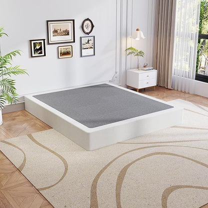 Full Box Spring, 9 Inch Metal Full Size Box Spring Only, Heavy Duty Metal Frame Mattress Foundation Support for 3000lbs, Easy Assembly, Noise Free, Non Slip