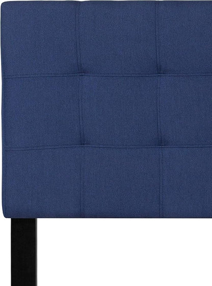 Flash Furniture Bedford Box Stitch Tufted Upholstered Queen Size Headboard in Navy Fabric